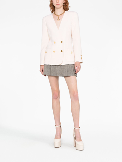 Shop Alessandra Rich Tailored Double-breasted Blazer In Neutrals