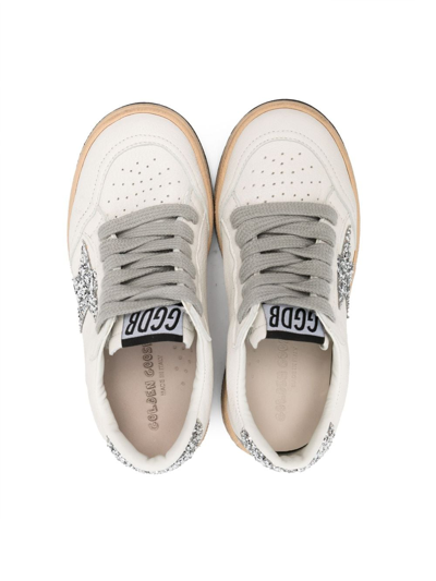 Shop Golden Goose Ball Star Leather Sneakers In White