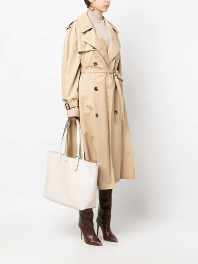 Shop Michael Michael Kors Large Eliza Reversible Leather Tote Bag In Neutrals