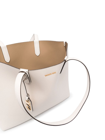 Shop Michael Michael Kors Large Eliza Reversible Leather Tote Bag In Neutrals
