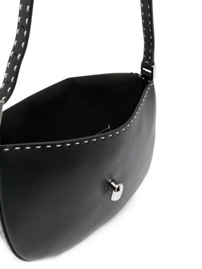 Shop Savette Tondo Hobo Leather Shoulder Bag In Black
