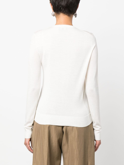 Shop Theory Crew-neck Wool-blend Jumper In White