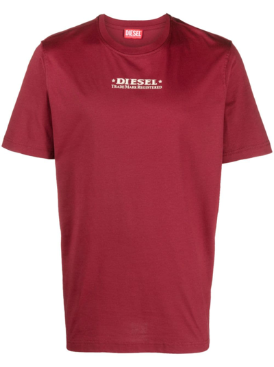 Shop Diesel Graphic-print Cotton T-shirt In Red