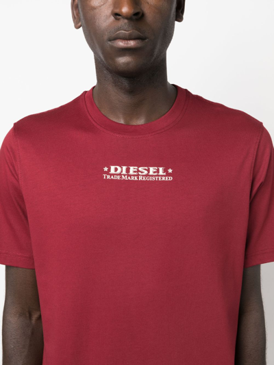 Shop Diesel Graphic-print Cotton T-shirt In Red