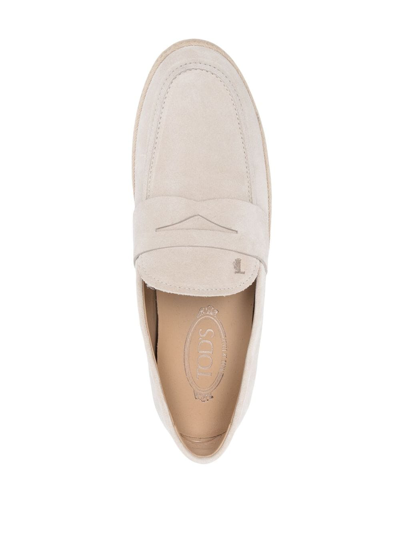 Tod's Suede Loafers In Neutrals