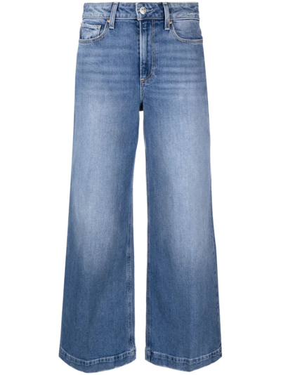 Shop Paige Harper Wide-leg Cropped Jeans In Blue