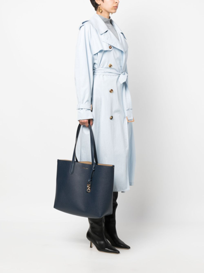 Michael Michael Kors Large Eliza Reversible Leather Tote Bag In Blue