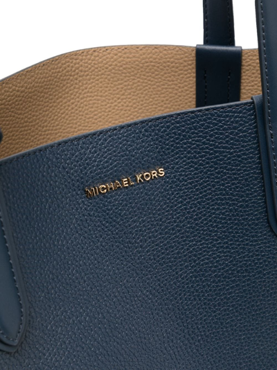 Michael Michael Kors Large Eliza Reversible Leather Tote Bag In Blue