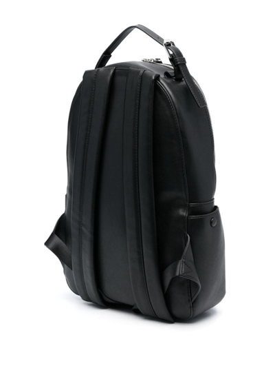 Apc Logo-stamp Faux-leather Backpack In Black