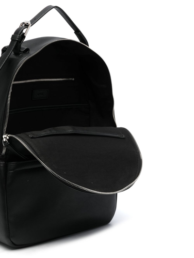 Apc Logo-stamp Faux-leather Backpack In Black