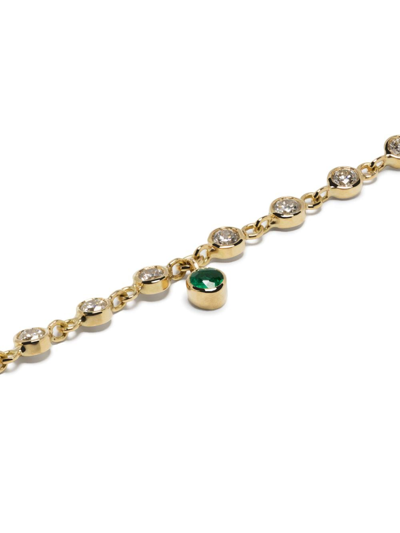 Shop We By Whitebird 18kt Yellow Gold Clarisse Rivière Diamond And Emerald Bracelet