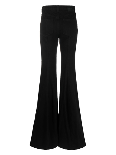 Del Core Logo-patch Flared Cotton Trousers In Black