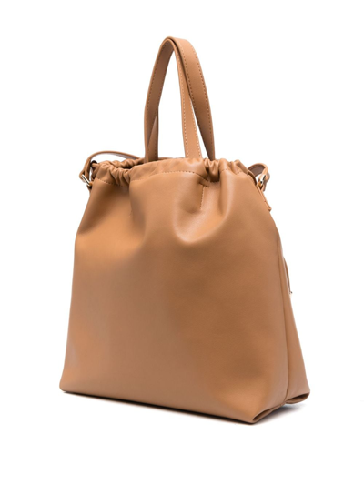 Shop Apc Ninon Faux-leather Tote Bag In Brown