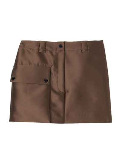 Shop Sandro Women's Satin Short Skirt In Brown