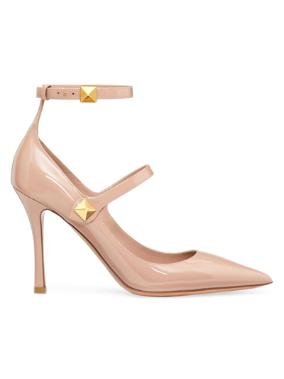 Shop Valentino Women's Tiptoe Patent Leather Pumps 100mm In Rose Cannelle