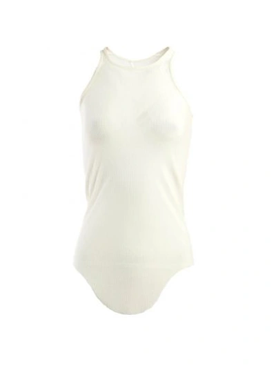 Shop Rick Owens Ribbed Tank Top In White
