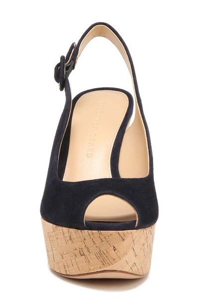Shop Veronica Beard Dali Peep Toe Platform Wedge Sandal In Eclipse
