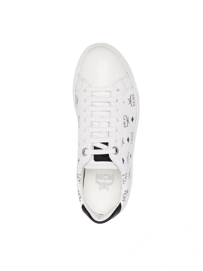 Shop Mcm Terrain Derby Logo Sneakers In White