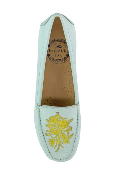 Shop Driver Club Usa Nashville Embroidered Driving Loafer In Aqua Tumbled