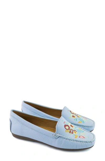 Shop Driver Club Usa Nashville Embroidered Driving Loafer In Baby Blue Tumbled