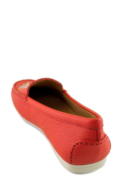 Shop Driver Club Usa Nashville Embroidered Driving Loafer In Strawberry Tumbled/ White Sole