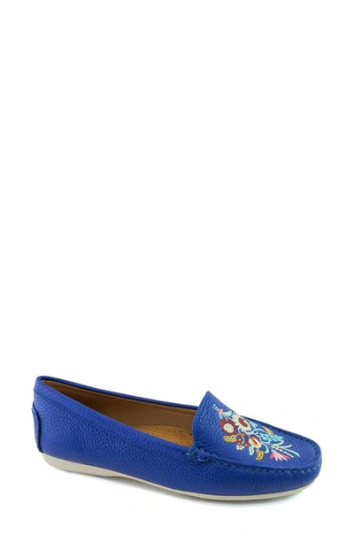 Shop Driver Club Usa Nashville Embroidered Driving Loafer In Royal Tumbled/ White Sole