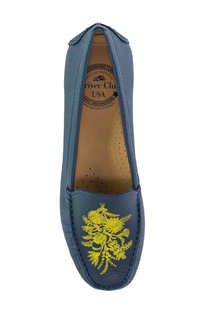 Shop Driver Club Usa Nashville Embroidered Driving Loafer In Navy Tumbled/ White Sole