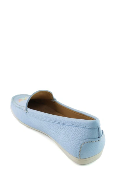 Shop Driver Club Usa Maple Ave Penny Loafer In Baby Blue Tumbled/ White Sole