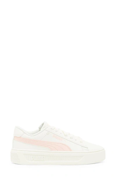 Puma Smash V3 Platform Sneaker In Warm White-rose Dust