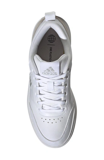 Shop Adidas Originals Park St Tennis Shoe In White/ White/ Silver Metallic