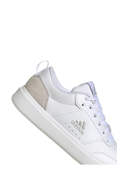 Shop Adidas Originals Park St Tennis Shoe In White/ White/ Silver Metallic