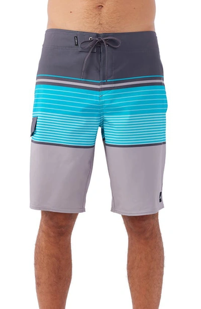 Shop O'neill Lennox Stripe Board Shorts In Graphite