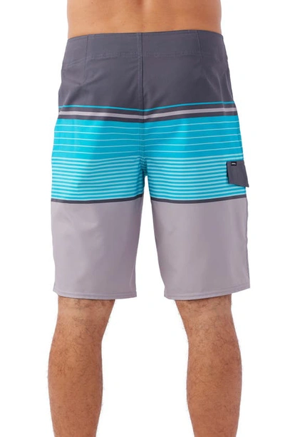 Shop O'neill Lennox Stripe Board Shorts In Graphite