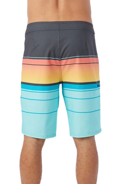 Shop O'neill Hyperfreak Heat Stripe Board Shorts In Turquoise