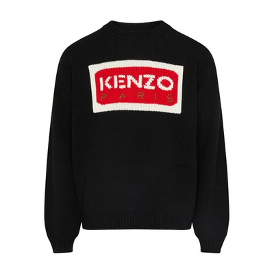 Shop Kenzo Tricolor  Paris Jumper In Black