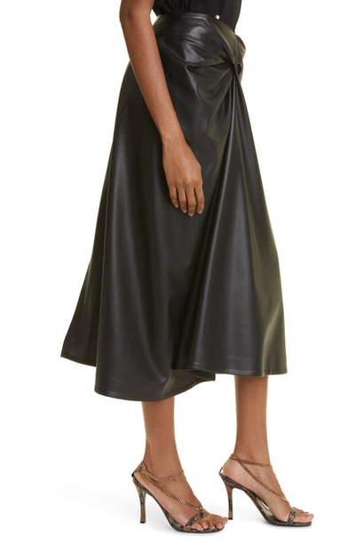 Shop Stella Mccartney Altermat Draped Faux Leather Skirt In 1000 - Black