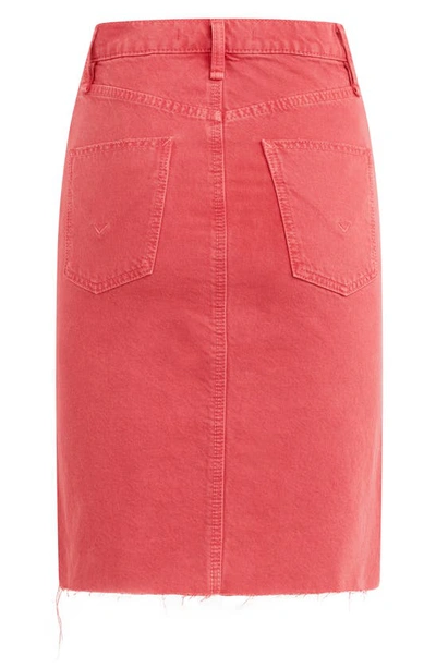 Shop Hudson Jeans High Waist Raw Hem Denim Skirt In Pink Party Punch