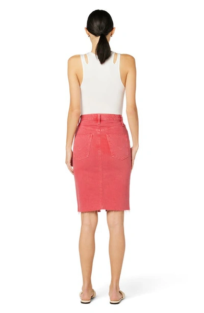 Shop Hudson Jeans High Waist Raw Hem Denim Skirt In Pink Party Punch