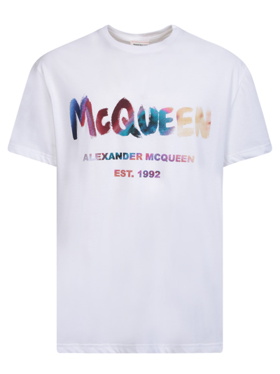 Shop Alexander Mcqueen Logo Print T-shirt In White