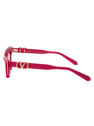 Shop Valentino V - Goldcut - I Sunglasses In 113c Pink - White Gold W/ Va Pink - Ar