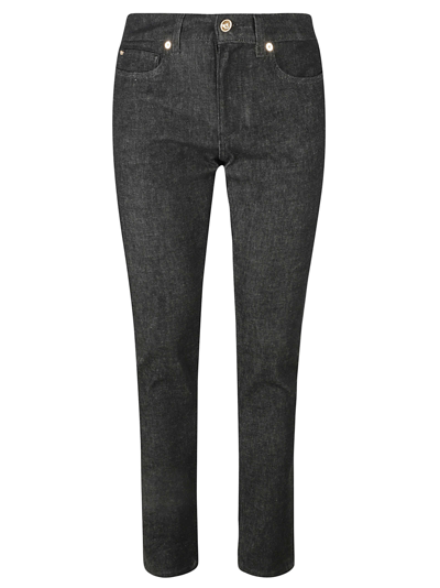 Shop Versace Taylor Fit Stretched Denim Jeans In Black