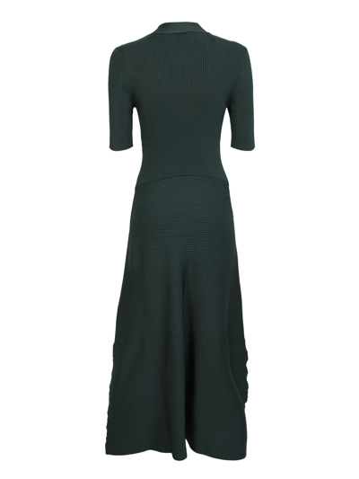 Shop Stella Mccartney Forest Green Asymmetrical Ribbed Dress