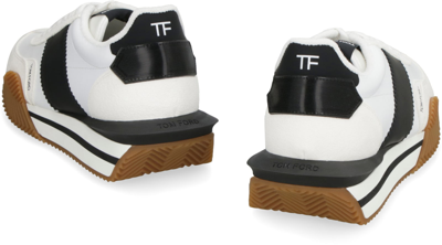 Shop Tom Ford James Leather Low-top Sneakers In White