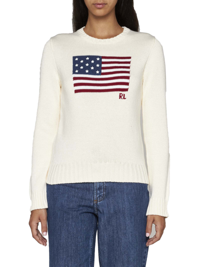 Shop Polo Ralph Lauren Sweater In Cream