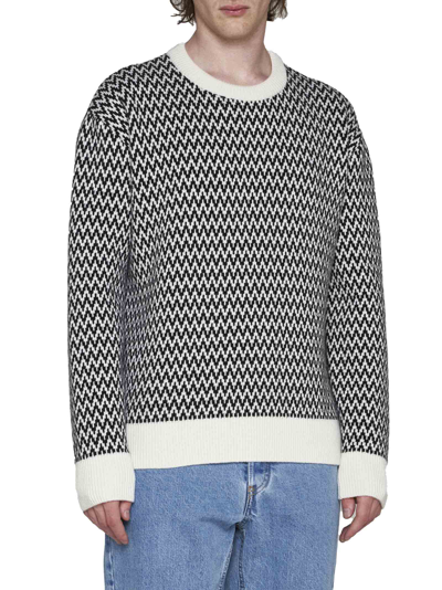 Shop Lanvin Sweater In Black Ecru