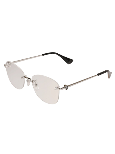 Shop Cartier Rimless Sunglasses In Silver
