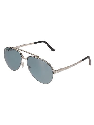 Shop Cartier Full Rim Aviator Lens Sunglasses In N/a