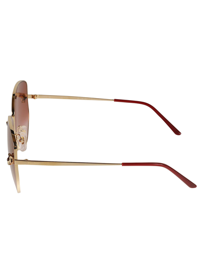 Shop Cartier Curve Square Sunglasses In Gold/red