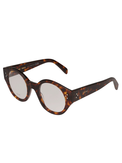 Shop Celine Flame Effect Round Lens Glasses In N/a