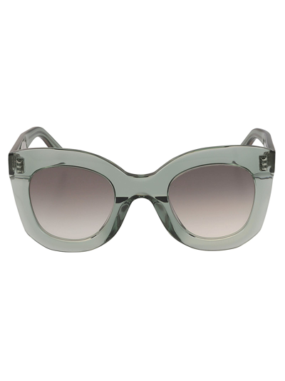 Shop Celine Transparent Frame Round Lens Sunglasses In N/a